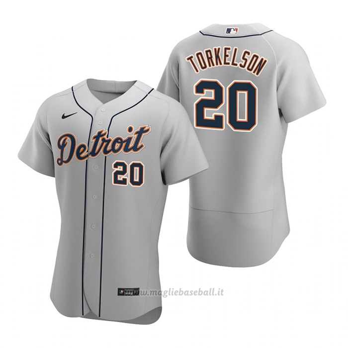 Maglia Baseball Uomo Detroit Tigers Spencer Torkelson Autentico Road Grigio